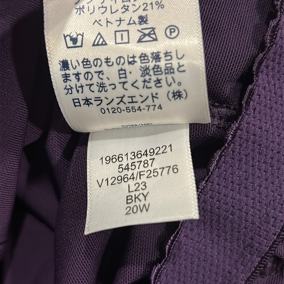 Lands End Women's Smoothing Control High Neck Tankini Swimsuit Top Purple 20W - Picture 7 of 10